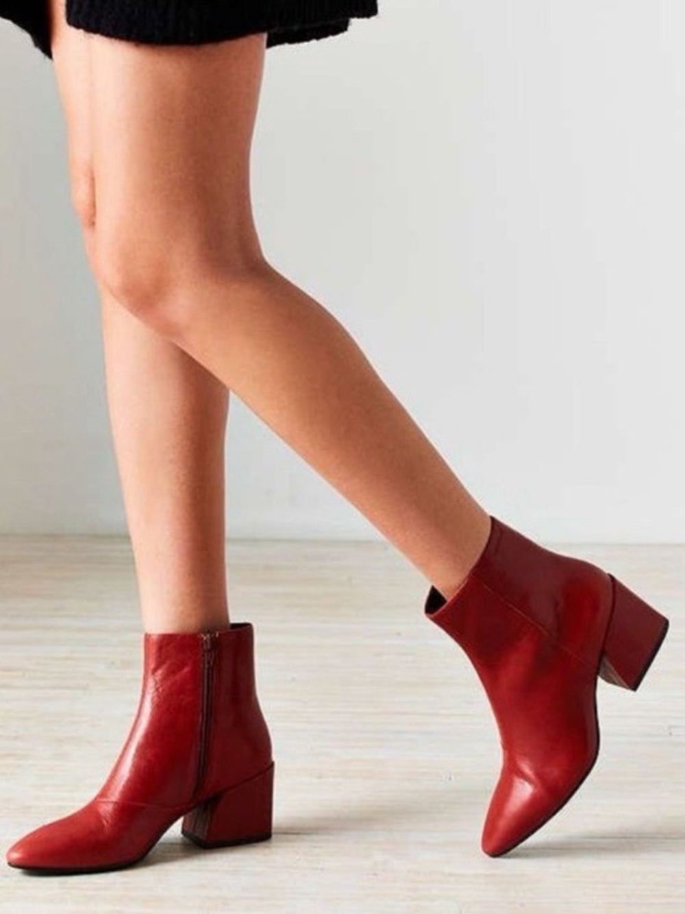 Vagabond Red Leather Ankle Boots